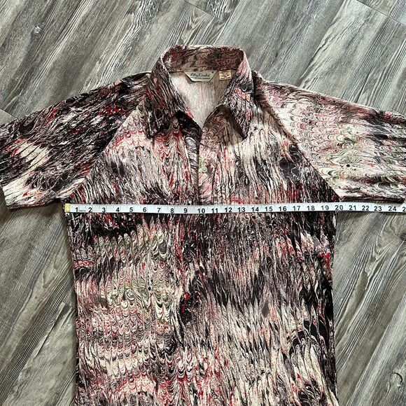 Vintage 1970s Lilly Dache Psychedelic Polyester Top M - Picture 4 of 5